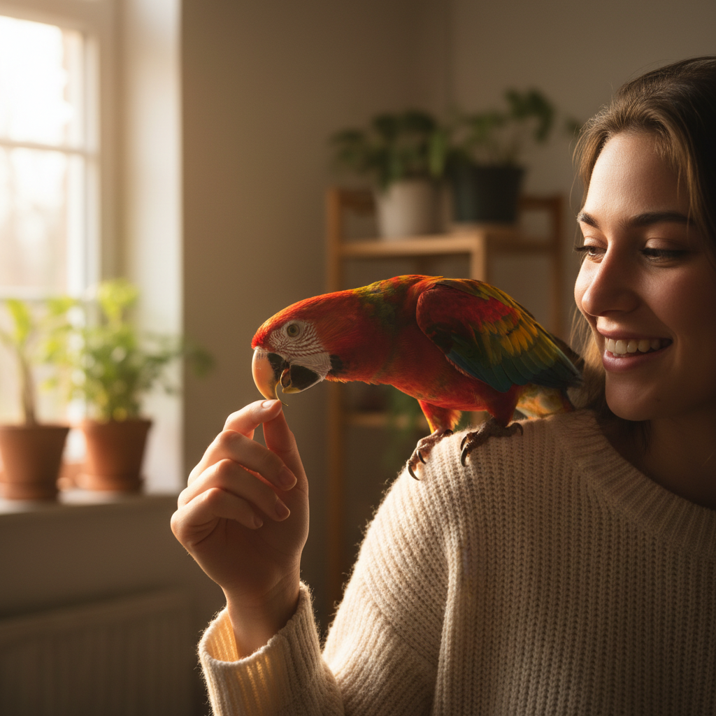 Colorful parakeet bird portrait