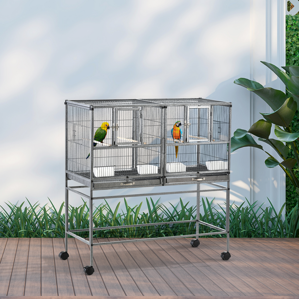 Large Bird Cage for Finch, Canary, Parakeet & Cockatiel w/ Bowls