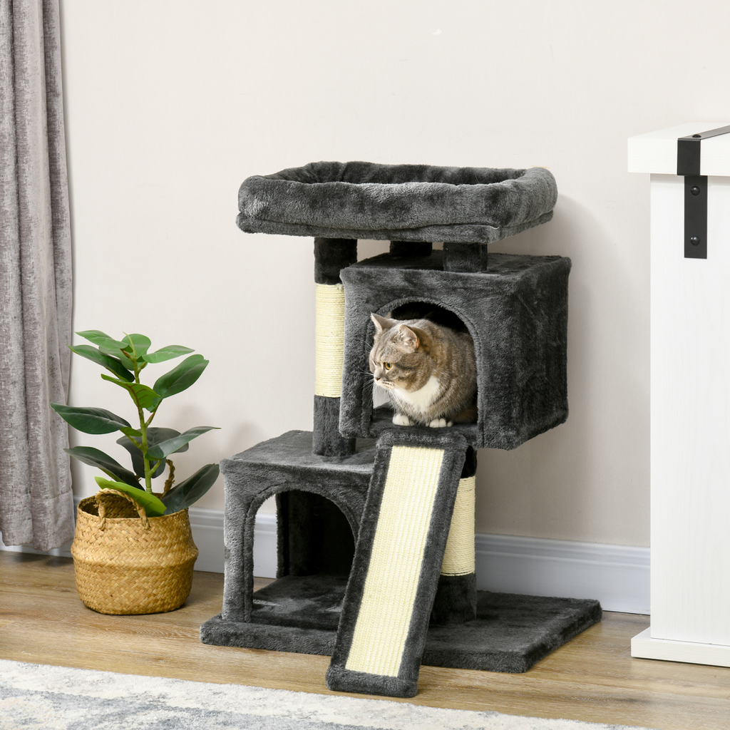 Cat Activity Tree with 2 Houses, Perches & Sisal Scratching Post (Pet Supplies)