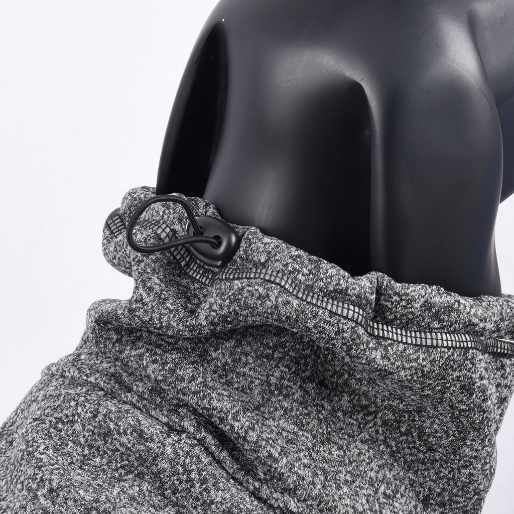 Water-Repellent Softshell Dog Jacket, High Neck Warm Winter Coat (M, Deep Gray)
