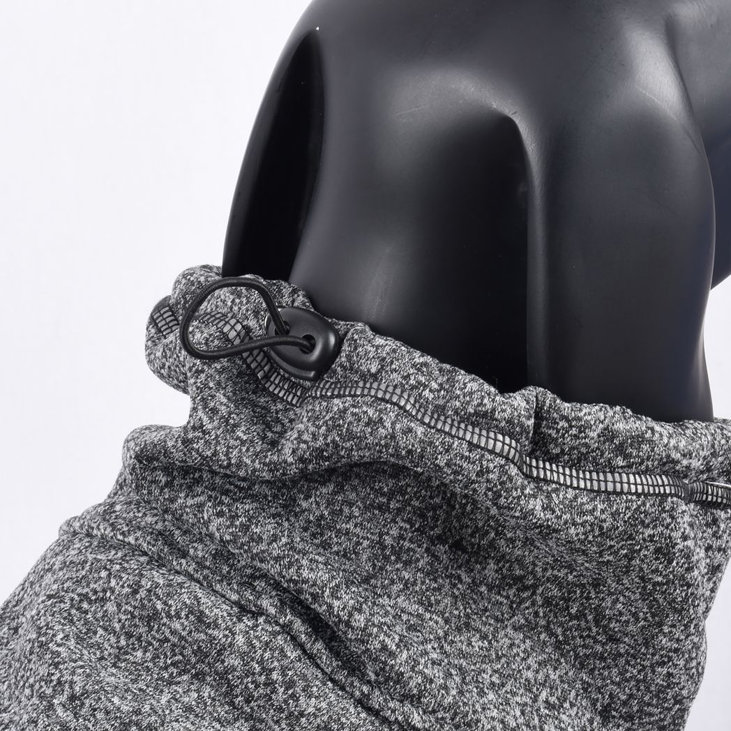 Water-Repellent Softshell Dog Jacket, High Neck Warm Winter Coat (M, Deep Gray)