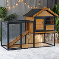 Wood-Metal Elevated Rabbit Hutch - premium product photo