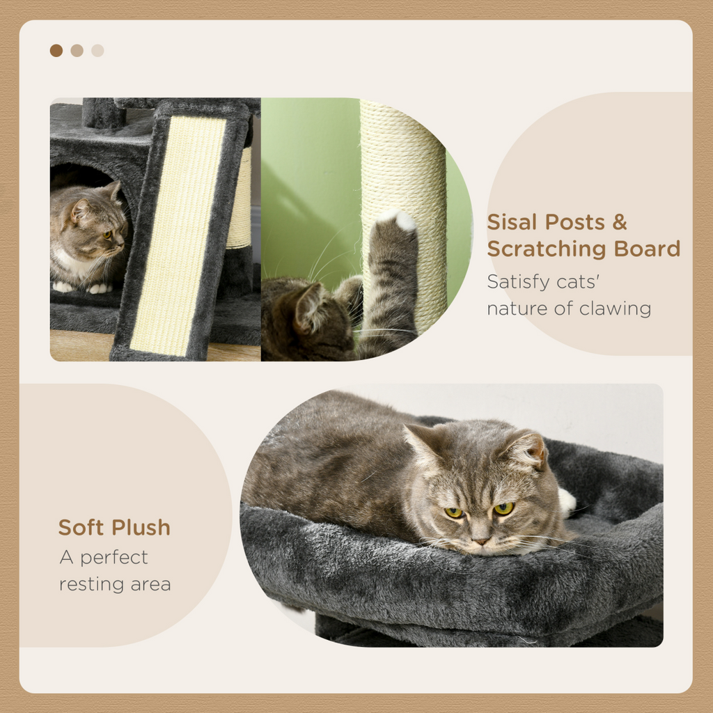 Cat Activity Tree with 2 Houses, Perches & Sisal Scratching Post (Pet Supplies)