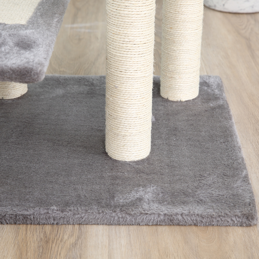 PawHut Plush Cat Tree Activity Center Kitten Climbing Tower Scratch Post (48x48x99.5cm)