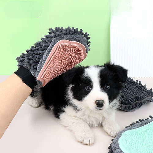 Dual-Sided Pet Bathing Brush and Grooming Glove-0