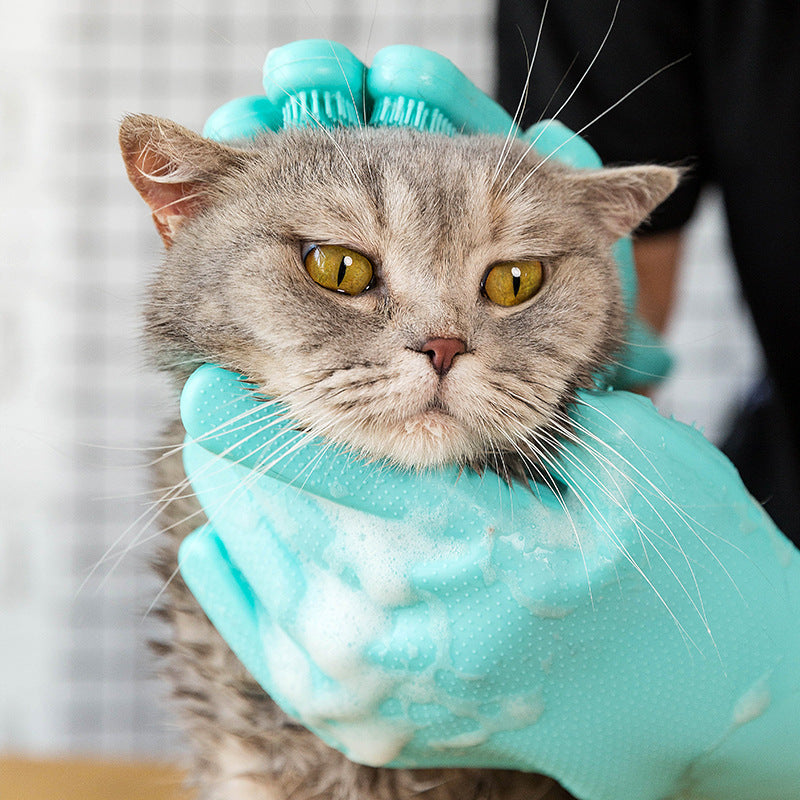 Pet Grooming Gloves for Dogs and Cats-4