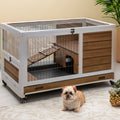 PawHut Wood Indoor Rabbit Hutch - premium product photo