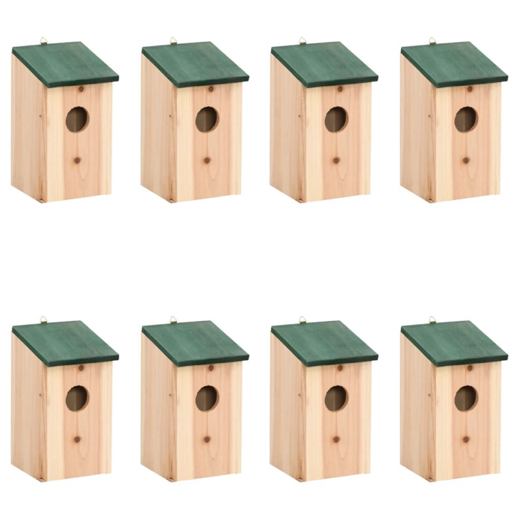 vidaXL Bird House | Green and Wood | Solid pine wood | Small | Durable