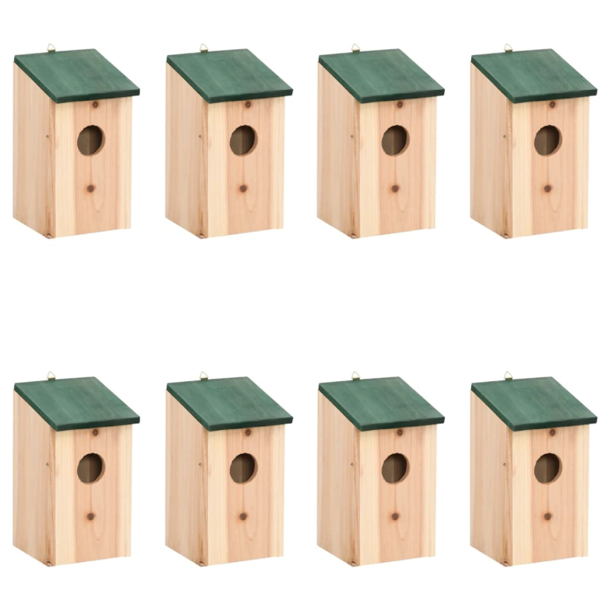vidaXL Bird House | Green and Wood | Solid pine wood | Small | Durable