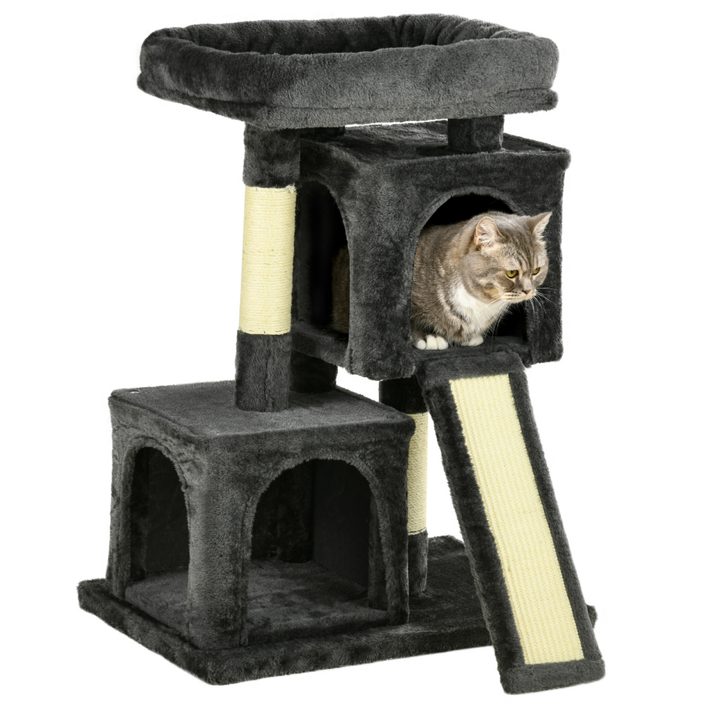 Cat Activity Tree with 2 Houses, Perches & Sisal Scratching Post (Pet Supplies)
